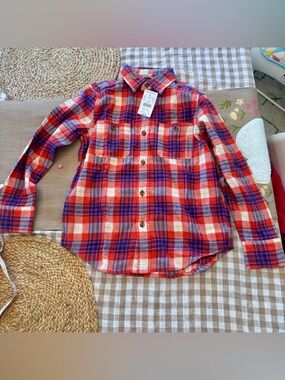Crewcuts Red and Blue Plaid Button-Down Shirt for Kids